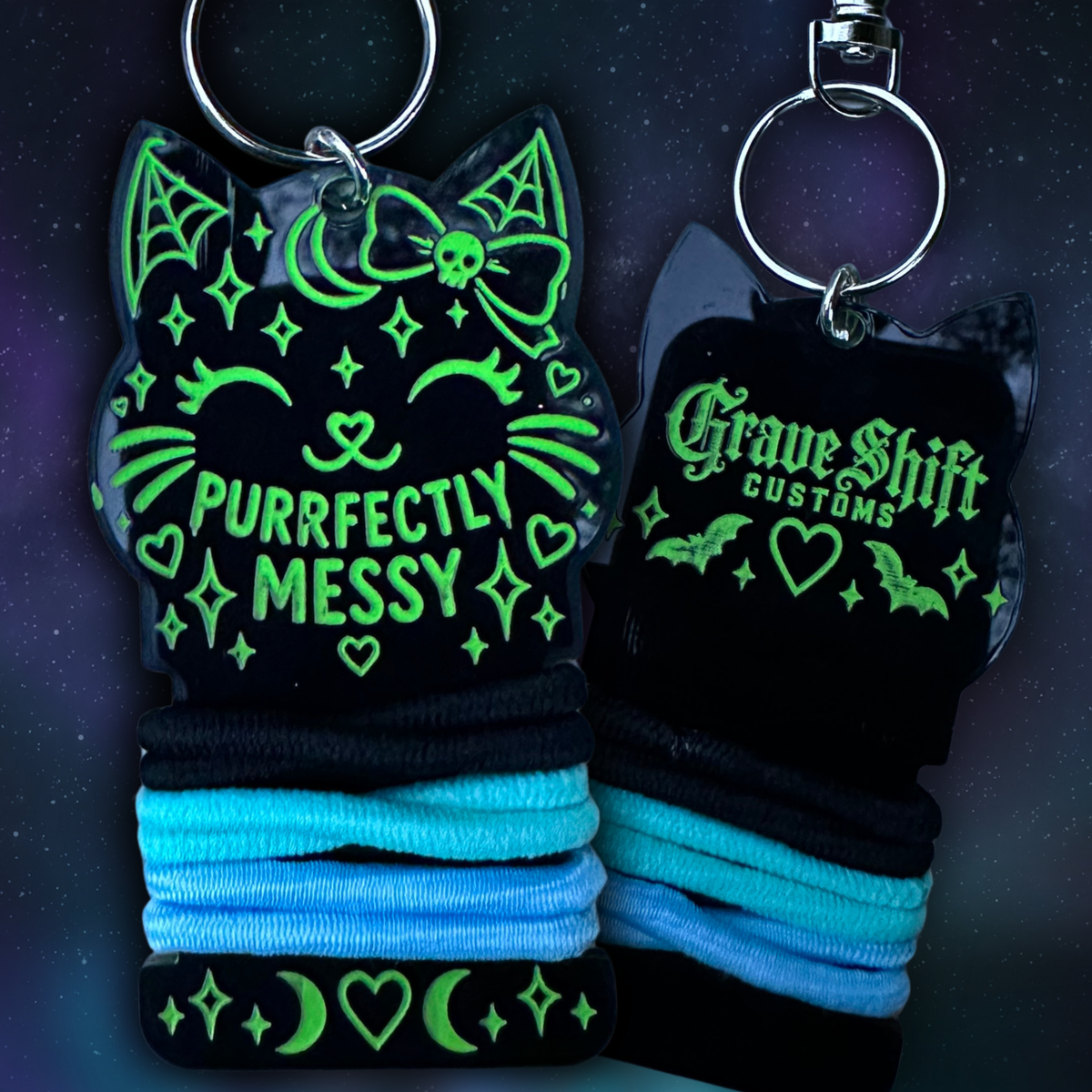 Cat Collection Hair Tie Holder Keychains