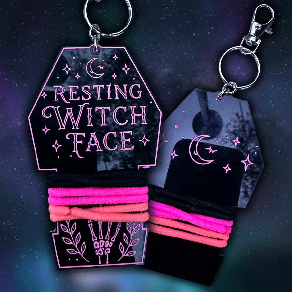 Coffin Collection Hair Tie Holder Keychains