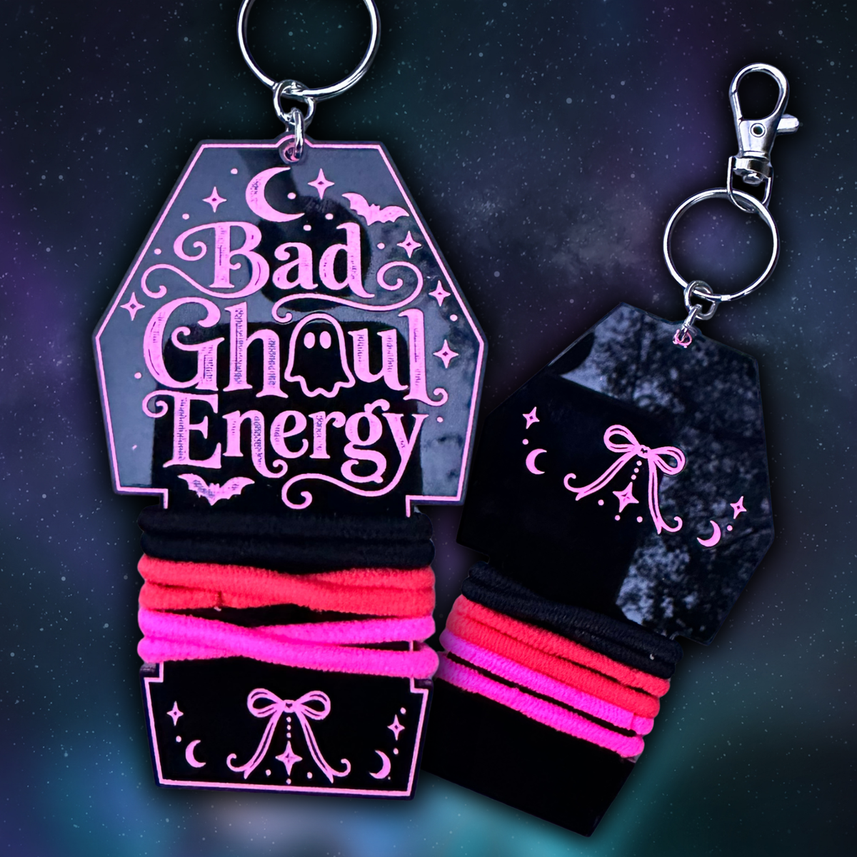 Coffin Collection Hair Tie Holder Keychains