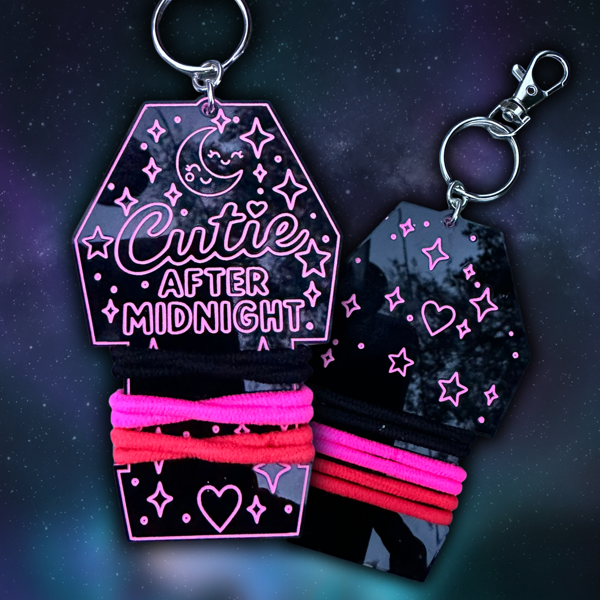 Coffin Collection Hair Tie Holder Keychains